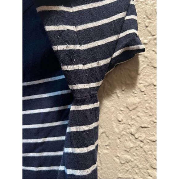 Banana Republic Stretch Cotton Boat Neck Navy & White Striped Woman’s Shirt Size - Picture 7 of 11